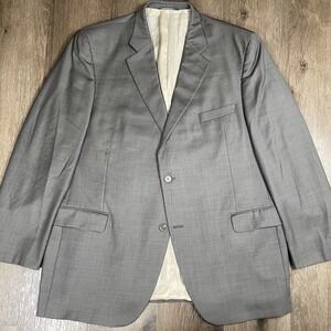 Jack Victor Mens 48L Solid Gray Sport Coat Blazer Jacket Wool‎